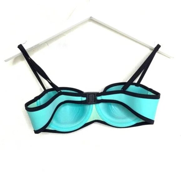 Triangl Aqua Blue Milly Swimsuit Bikini Top Swim Pool Cruise Beach Size M Medium - Picture 5 of 9